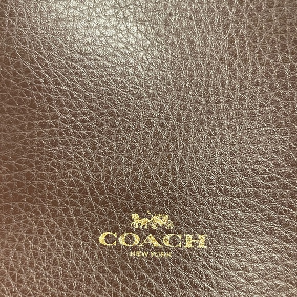 Coach Dark Brown Leather Tote With Red Interior. - Picture 4 of 5